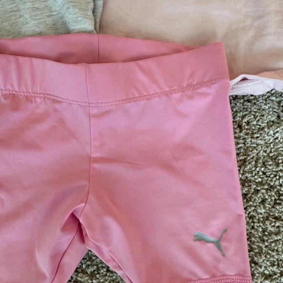 Toddler girl Puma 3-Piece Active Set tshirt, tank and short set pink size 2T - Picture 4 of 7